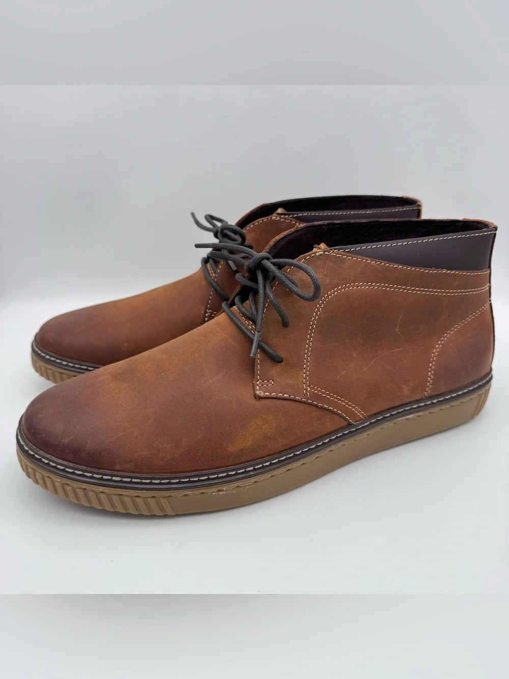 Johnston & Murphy Wallace Chukka Boots Brown Leather Men Size 12 M